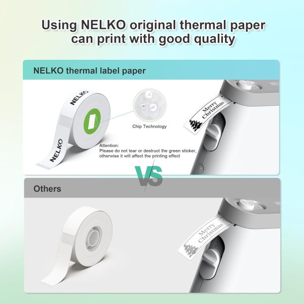 Nelko Label Maker Machine with Tape, P21 Bluetooth Label Printer, Wireless Mini Label Makers with Multiple Templates for Organizing Office Home, White - Image 6