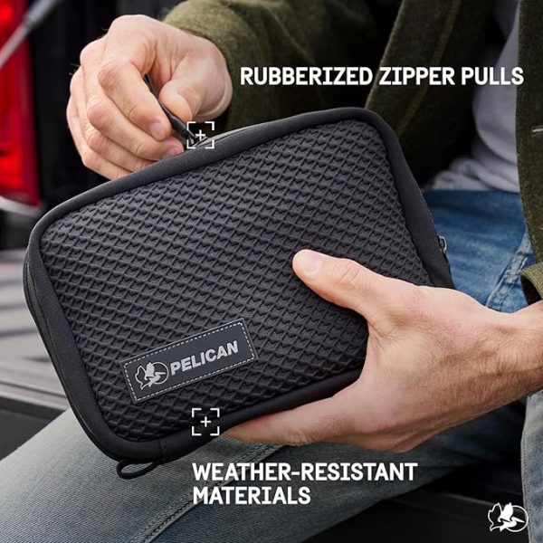 Pelican Electronic Organizer Travel Case - Portable Tech Pouch with Multiple Storage Mesh Pockets for Cables, Chargers, Power Bank, AirPods - Cord Organizer and Airplane Travel Essentials Bag - Black - Image 4