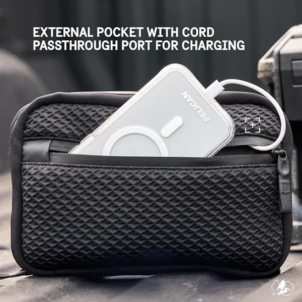 Pelican Electronic Organizer Travel Case - Portable Tech Pouch with Multiple Storage Mesh Pockets for Cables, Chargers, Power Bank, AirPods - Cord Organizer and Airplane Travel Essentials Bag - Black - Image 3