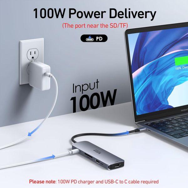 USB C Docking Station Dual HDMI Monitor,USB C to Dual HDMI Adapter with 2 HDMI Ports,PD Charging,SD/TF,USB A&C 3.0 Ports,USB C Hub HDMI for Dell XPS/HP/Lenovo/Surface/Yoga etc - Image 5