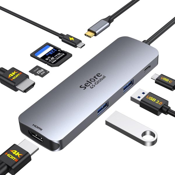 USB C Docking Station Dual HDMI Monitor,USB C to Dual HDMI Adapter with 2 HDMI Ports,PD Charging,SD/TF,USB A&C 3.0 Ports,USB C Hub HDMI for Dell XPS/HP/Lenovo/Surface/Yoga etc - Image 7
